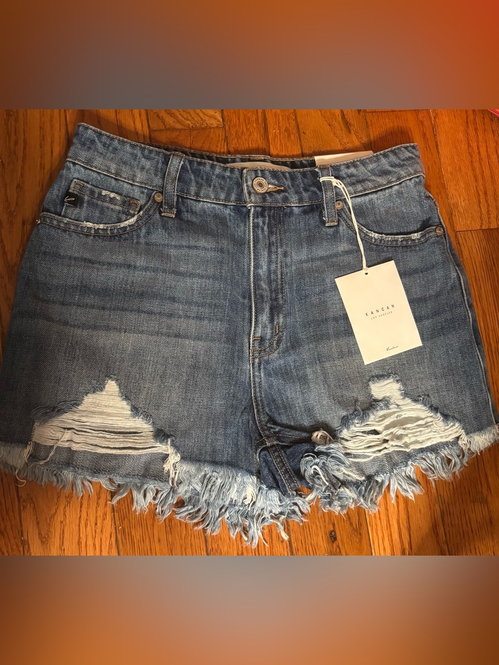 KanCan High Rise Distressed Shorts